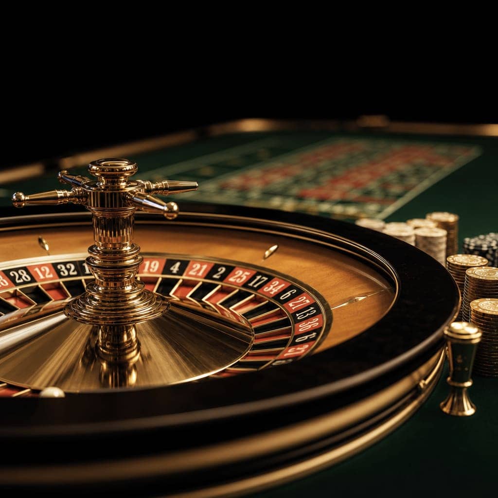 Ein eleganter Roulettetisch im Spielsaal